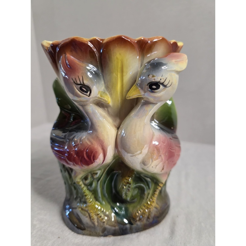 Vintage‎ Lusterware  Tropical Birds Vase
